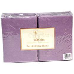 Tadpoles Flannel Organic Fitted Sheets in Lavender (Set of 2 