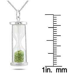   Silver Time in a Bottle August Birthstone Peridot Pendant Necklace