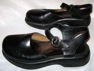 Dansko Mary Jane Shoes Black Leather Womens Size 40 9.5 10  