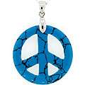 Meredith Leigh Sterling Silver Turquoise Peace Sign Necklace