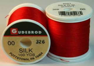 12 Spools Gudebrod 100% SILK Rod Building Fly Tying Thread Size 00 