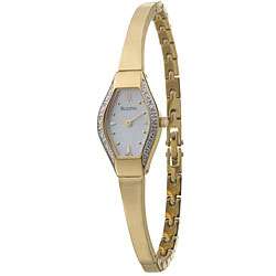 Bulova Womens Goldplated Steel Diamond Bangle Watch  Overstock