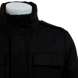 Calvin Klein Mens Wool Blend Black Coat  Overstock