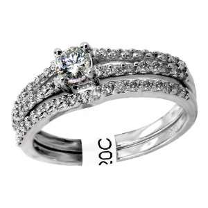   8mm) and .38ct of Diamonds on Bands Making Total Weight of Set .58ct