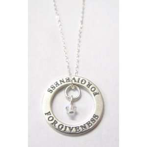   Sterling Silver Forgiveness Affirmation Ring Necklace 