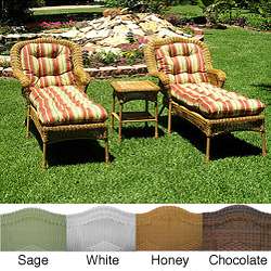 Resin Wicker Outdoor 3 piece Chaise Lounge Set  