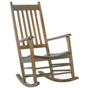 Solid Wood Oak Finish Jumbo Porch Rocker / Rocking Chair  