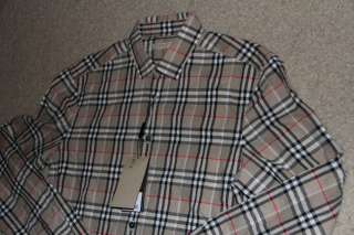 NWT Burberry Men Nova ChecK Shirt LARGE L $250 874596325874  