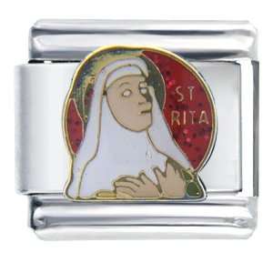 St Rita Religious Italian Charms Bracelet Link