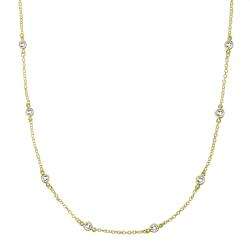Moise 14k Gold over Silver Cubic Zirconia Necklace  