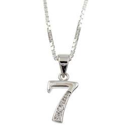 Sterling Silver Cubic Zirconia Number 7 Necklace  Overstock