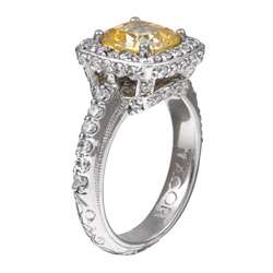 Tacori IV Sterling Silver Canary Cubic Zirconia Ring  