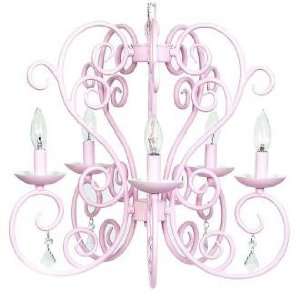  Pink Carriage 5 Light Chandelier
