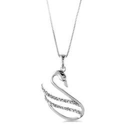 Sterling Silver Diamond Swan Necklace  Overstock