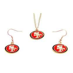   Francisco 49ers Necklace and Dangle Earring Charm Set  