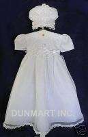 NWT SATIN BEADED BAPTISM / CHRISTENING GOWN 12 MONTHS  