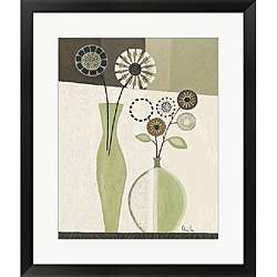 Cheryl Lee Green and White Flowers II Framed Art Print   