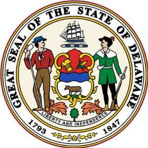   State of Delaware Car Bumper Sticker Decal 4.5x4.5 