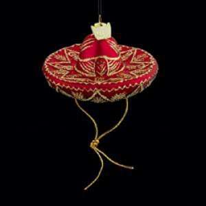   Blown Red Mexican Sombreros Christmas Ornaments 3 Home & Kitchen