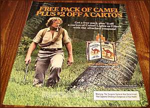 1985 CAMEL CIGARETTES AD~Man in Jungle  