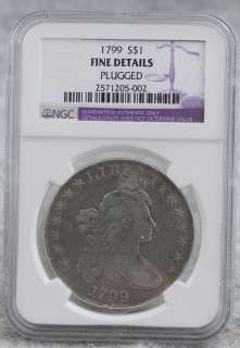 1799 Draped Bust Silver Dollar, NGC Fine Details, 23 25  