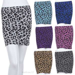 Sexy All Over Leopard Print Mini Skirt Spandex ONE SIZE VARIOUS COLOR 