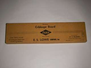 VINTAGE COLLECTORS E.S. LOWE COMPANY INC STANDARD CRIBBAGE BOARD WOOD 