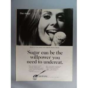 Sugar Information , print ad (girl/ice cream cone.) Orinigal Magazine 