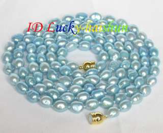 stylish 48 12mm baroque blue pearl necklace  