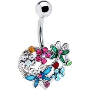  Heart Flower Butterfly Belly Ring: Jewelry