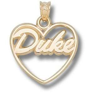  Duke Blue Devils Logo Heart Pendant 14K Gold Jewelry 