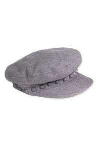 NWT Juicy Couture Grey Newsboy STUD CAPTAINS hat cap  