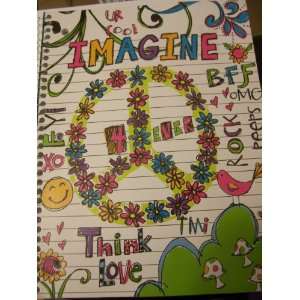  Primary Colors Spiral Notebook ~ Imagine (70 Sheets, 140 