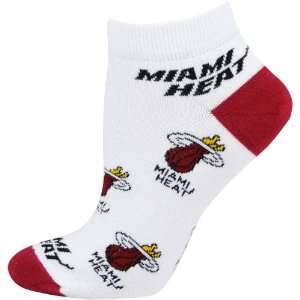  Miami Heat Ladies White All Over Team Logo Ankle Socks 