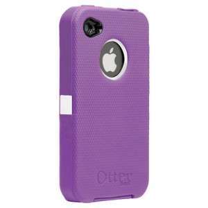 New!! OtterBox Defender Apple iPhone 4 4G 4S 4 S Purple White Case 