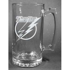  NHL Tampa Bay Lightning Laser Etched 27oz Glass Beer Mug 