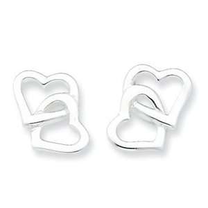   Jewelry Gift Sterling Silver Polished Intertwined Hearts Post Earrings
