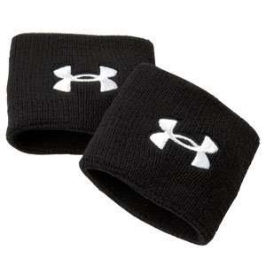  Under Armour Performance 6 inch Wristband   Black/White 