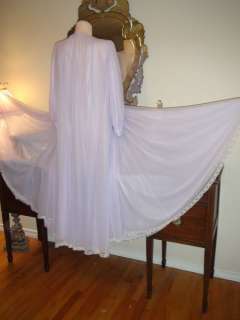 Vintage LUCIE ANN Robe Peignoir Pom Pom or Nightgown RARE Chiffon 