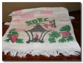 Vintage Terry Cloth Christmas Noel Kitchen Towel Cannon  