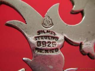 Silmex Hand Engraved Scroll Motif Sterling Pin   Mexico  