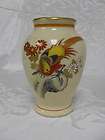 vintage japanese porcelain vase exotic bird design gold trim crackle