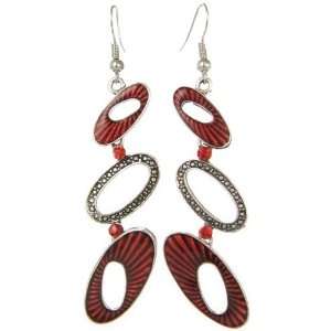   enamel and crystal Dropper earrings   Hypoallergenic earwires Jewelry