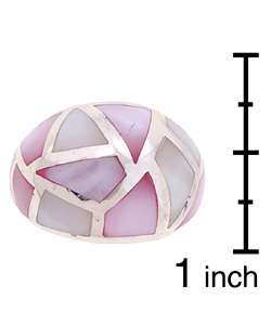 Sterling Silver Pink Mother of Pearl Ring  Overstock
