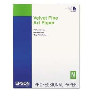    Velvet Fine Art Paper, 17 x 22, White, 25 Sheets/Pack   Sold As 1 