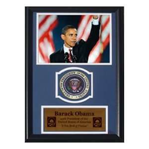 Barack Obama Waving with Flags with Presidential Commemorative Patch 