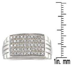 10k White Gold 1/4ct TDW Mens Diamond Ring (H I, I1 I2)   