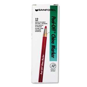  Peel off china marker   red, dozen(sold in packs of 3 
