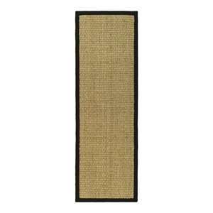   NF114C Natural and Black Seagrass Area Runner, 2 Feet 6 Inch by 6 Feet