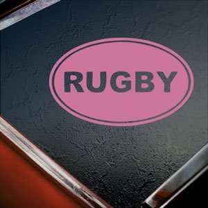  Rugby EURO OVAL Pink Decal Car Truck Bumper Window Pink 